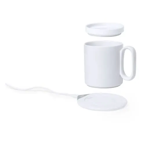 Calentador de tazas inalámbrico carga rápida 10W ref 6533 - Blanco