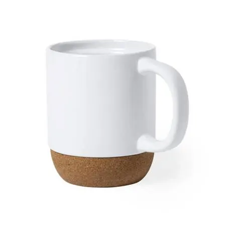 Taza Nature 420 ml con base de corcho natural ref 6585 - Blanco