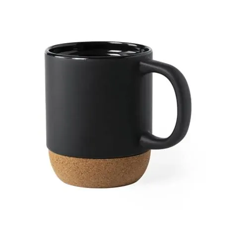 Taza Nature 420 ml con base de corcho natural ref 6585 - Negro