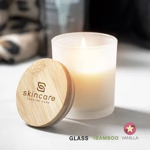 Vela Nature Aroma Vainilla en Cristal con Tapón de Bambú ref 6792