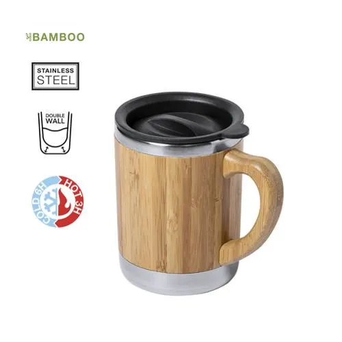 Taza Nature con tapón dosificador y doble pared ref 6876