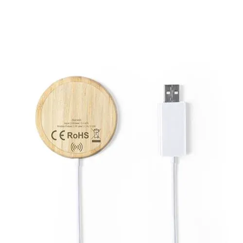 Cargador inalámbrico magnético 10W de bambú eco ref 6895 - 03