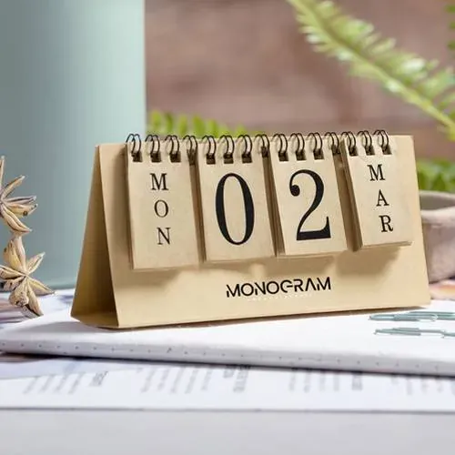 Calendario perpetuo ecológico de cartón reciclado ref 6907 - 02