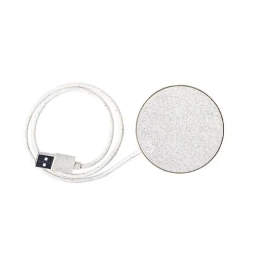 Cargador inalámbrico circular eco con diseño en cartón reciclado ref 6929