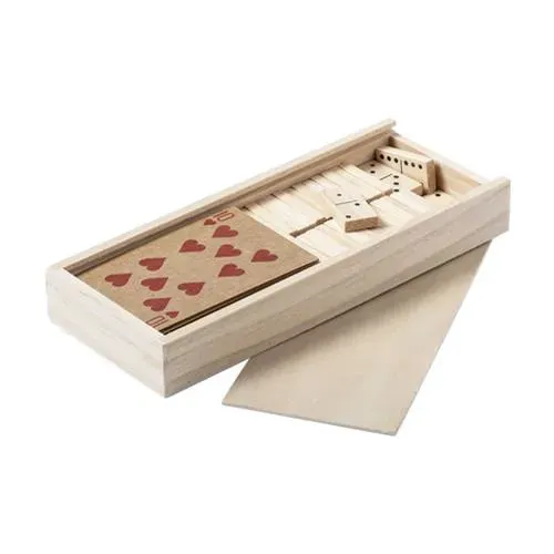 Set de Juegos Nature Baraja y Dominó en Estuche de Madera ref 6933 - 00