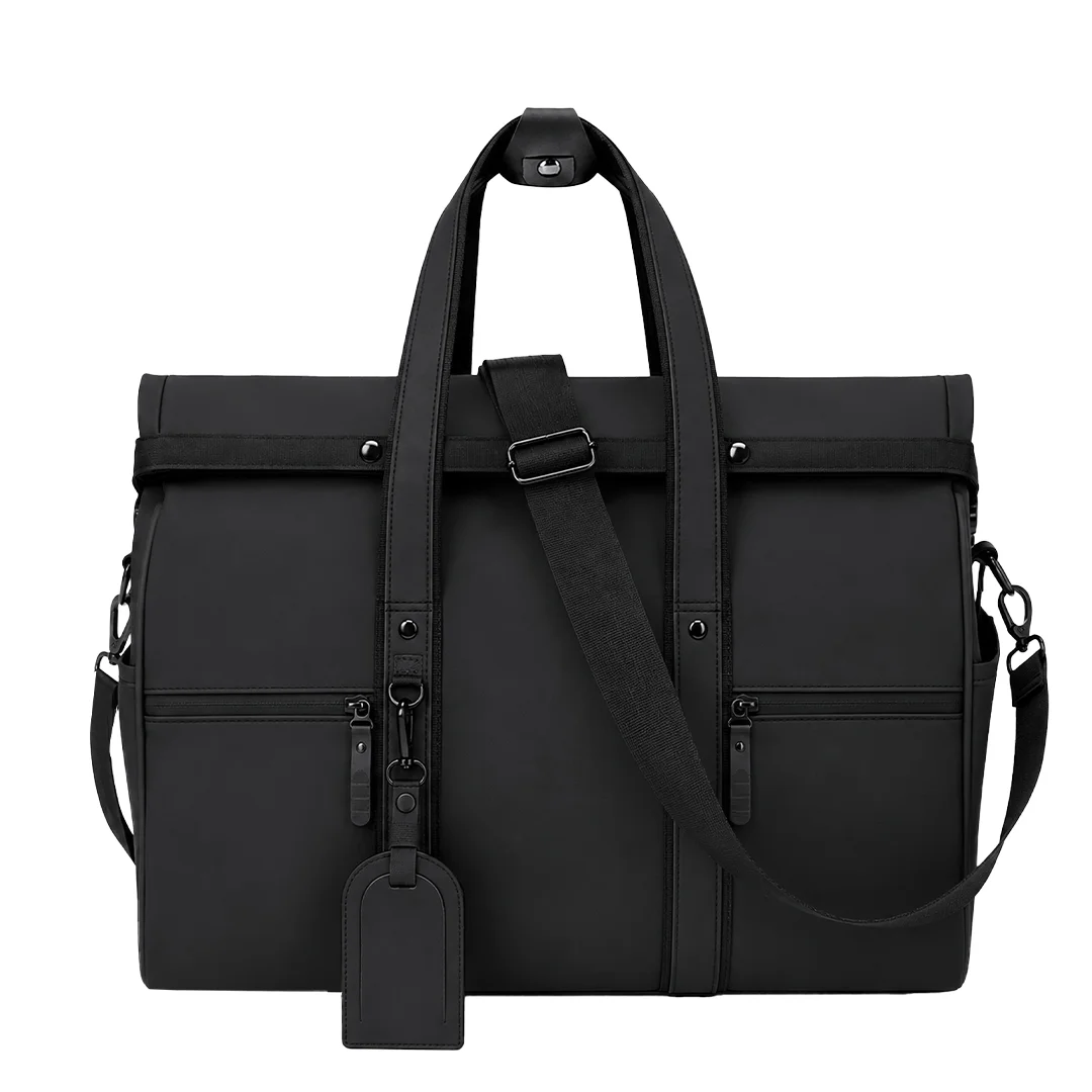 Bolso de viaje de PU roll-top Velor ref 22516 - Negro