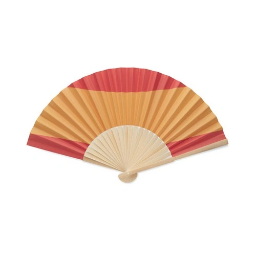 Abanico de bambú diseño bandera en tela de papel ref MO2244