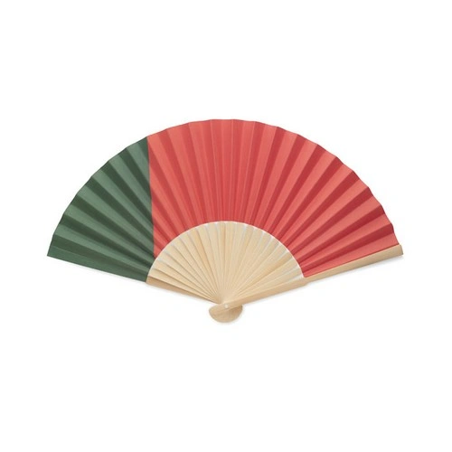 Abanico de bambú diseño bandera en tela de papel ref MO2244