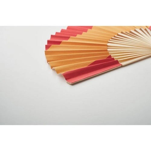Abanico de bambú diseño bandera en tela de papel ref MO2244
