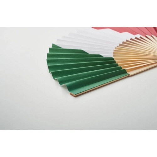 Abanico de bambú diseño bandera en tela de papel ref MO2244