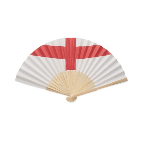 Abanico de bambú diseño bandera en tela de papel ref MO2244
