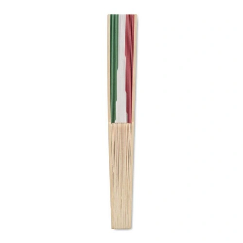 Abanico de bambú diseño bandera en tela de papel ref MO2244