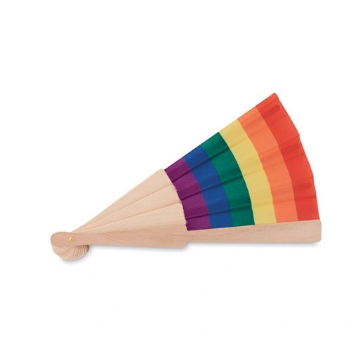 Abanico de madera con estampado rainbow ref MO6446