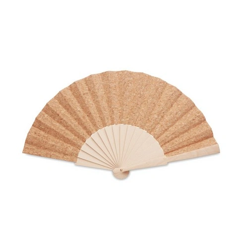 Abanico de madera con revestimiento de tela de corcho ref MO6232