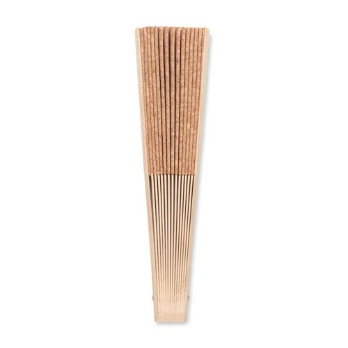 Abanico de madera con revestimiento de tela de corcho ref MO6232