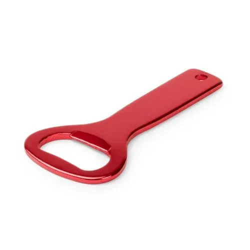 Abridor de aluminio con mango troquelado para lanyard ref 5062 - Rojo