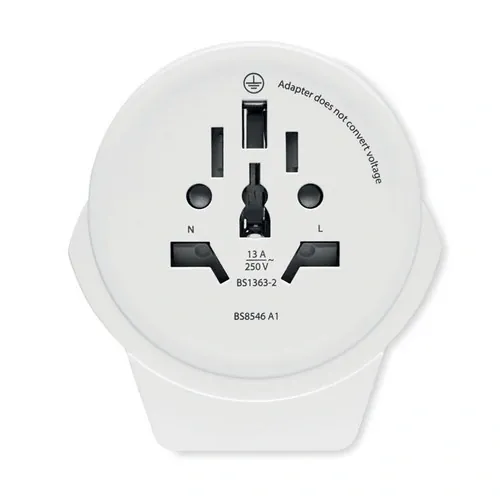Adaptador de viaje SKROSS World a Europa con USB ref MO6881 - Back Blanco