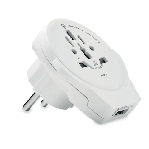 Adaptador de viaje SKROSS World a Europa con USB ref MO6881 - Blanco