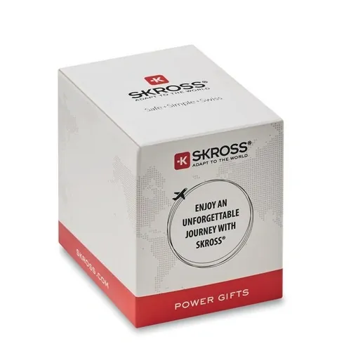 Adaptador de viaje SKROSS World a Europa con USB ref MO6881 - Side Blanco