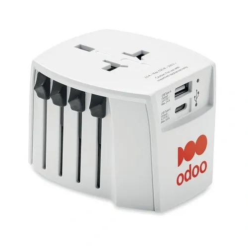Adaptador universal SKROSS MUV USB A/C con 2 puertos ref MO6880 - Printed Blanco