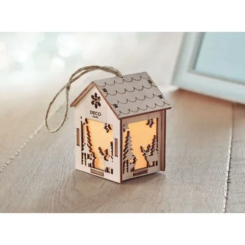 Adorno navideño en forma de casa con luz interior ref CX1463 - Printed Madera