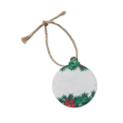 Adorno navideño de papel de semillas que florece ref CX1515 - Back Blanco