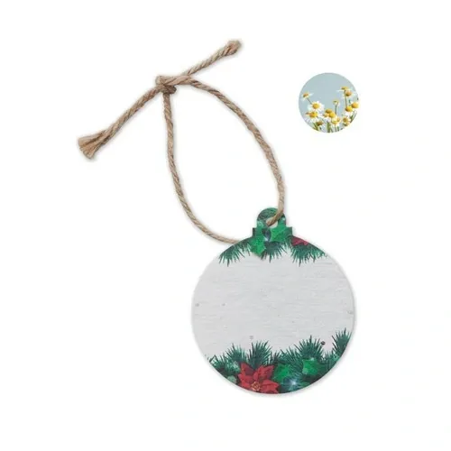 Adorno navideño de papel de semillas que florece ref CX1515 - Blanco