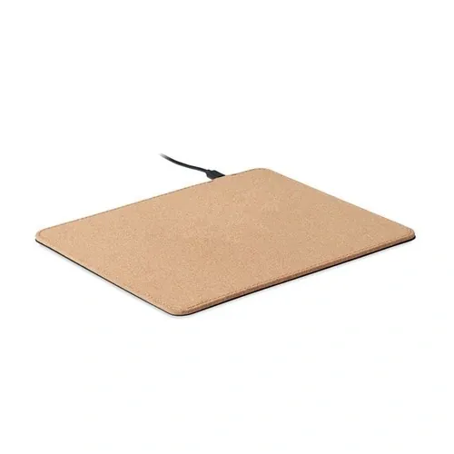 Alfombrilla de ratón de corcho con cargador inalámbrico 15W ref MO6476 - Beig