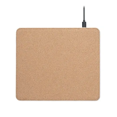 Alfombrilla de ratón de corcho con cargador inalámbrico 15W ref MO6476 - Top Beig