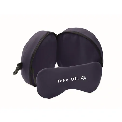 Almohada de viaje soft nuit con antifaz personalizable ref MO2907 - Printed Azul