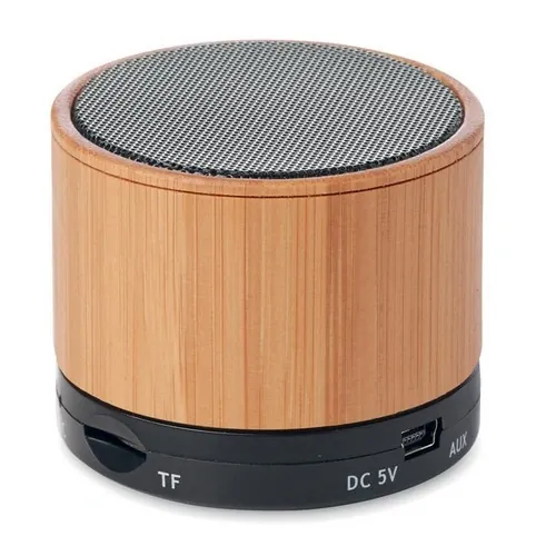 Altavoz inalámbrico de bambú con luz LED ref MO9608 - Back Negro