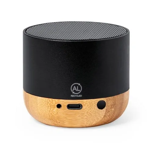 Altavoz eco de aluminio reciclado con conexión Bluetooth ref LO36 - Negro