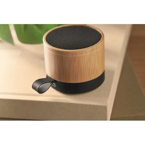 Altavoz inalámbrico recargable de bambú compacto y moderno ref MO2801 - 06 Marr╨▓N