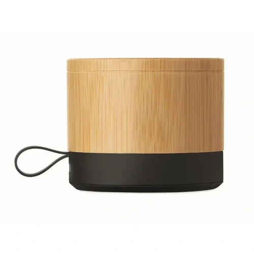 Altavoz inalámbrico recargable de bambú compacto y moderno ref MO2801 - Back Marr╨▓N