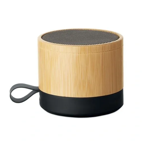 Altavoz inalámbrico recargable de bambú compacto y moderno ref MO2801 - Madera 1