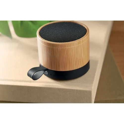 Altavoz inalámbrico recargable de bambú compacto y moderno ref MO2801 - Madera 6