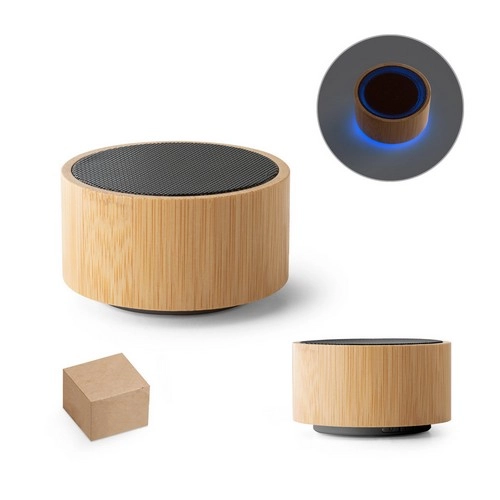 Altavoz portátil de 3W con 2h de autonomía, fabricado en bambú y ABS ref 97125