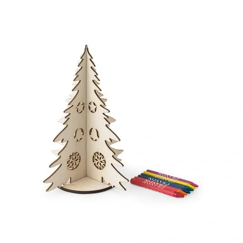 Árbol de Navidad de madera plegable para colorear ref 98153 - Natural Claro