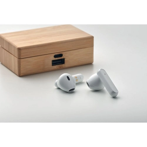 Auriculares TWS con micrófono y estuche de bambú ref MO2303