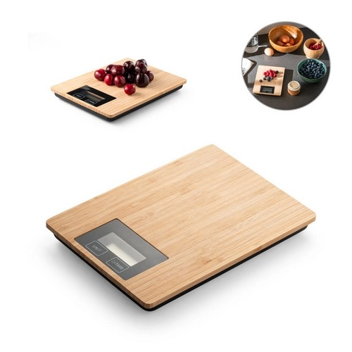 Báscula de cocina digital Bamboo con función de tara ref 94312