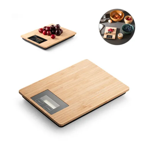 Báscula de cocina digital Bamboo con función de tara ref 94312