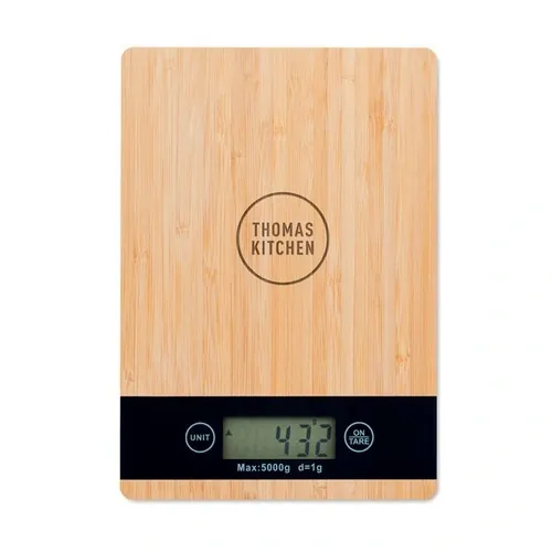 Báscula digital de cocina en bambú con pantalla LCD ref MO6245 - Printed Madera