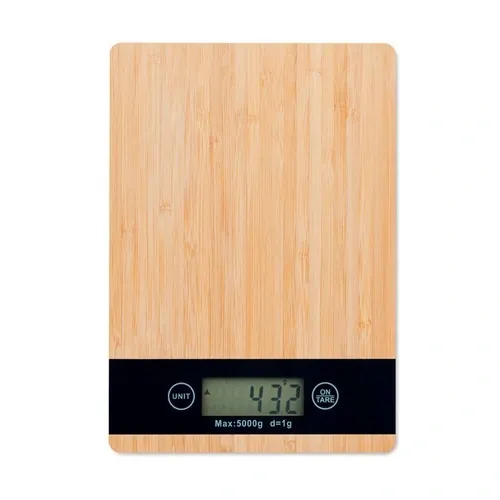 Báscula digital de cocina en bambú con pantalla LCD ref MO6245 - Top Madera