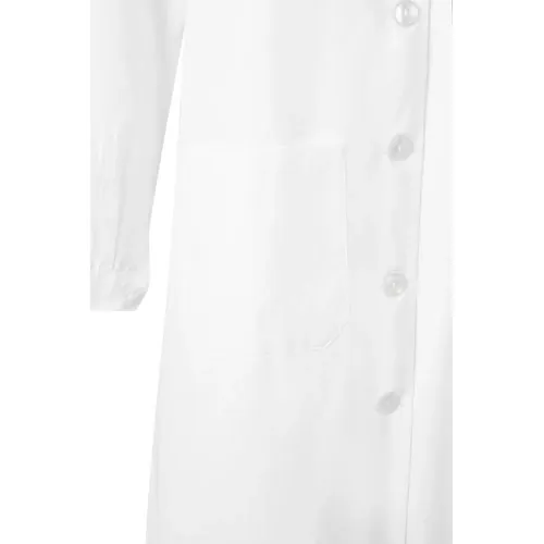 Bata de manga larga entallada con tres bolsillos ref 36135 - Blanco 03