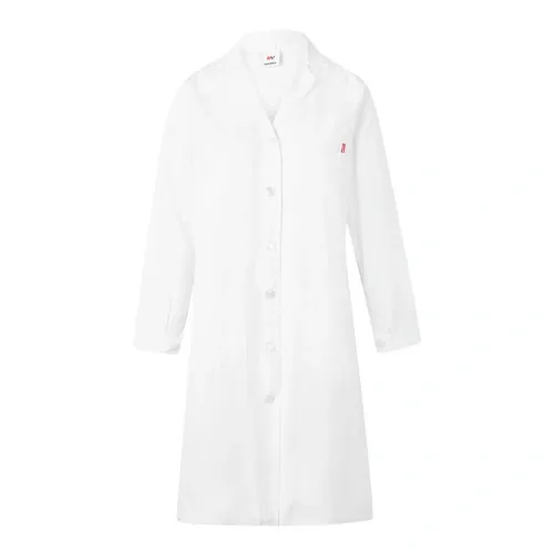Bata de manga larga entallada con tres bolsillos ref 36135 - Blanco
