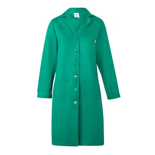 Bata de manga larga entallada con tres bolsillos ref 36135 - Verde