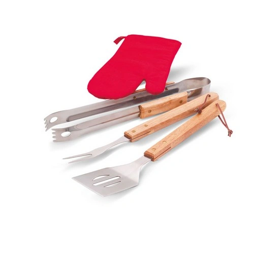 Delantal con utensilios de barbacoa y guante ref KC6388