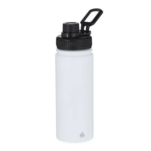 Bidón de Acero Inox Reciclado con Asa Ajustable ref FE24 - Blanco