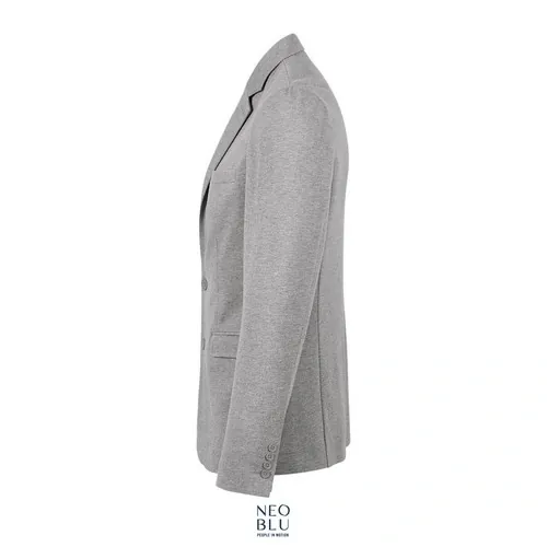 Blazer piqué sin etiqueta para branding ref S03169 - Gris Mezcla Side