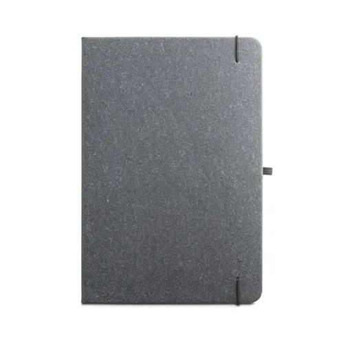 Bloc de notas A5 tapa rígida piel reciclada con portalápices ref 93087 - Negro 02